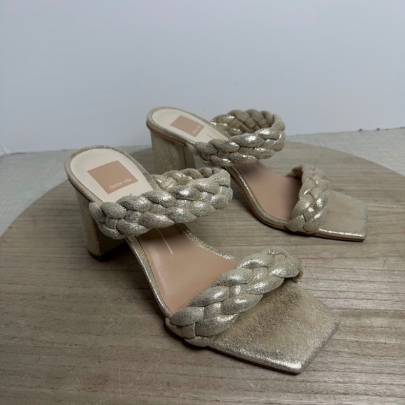 DV by Dolce Vita Shoes - Dolce Vita Braided Heel Sandals Light Gold Womens 8.5 NWOT